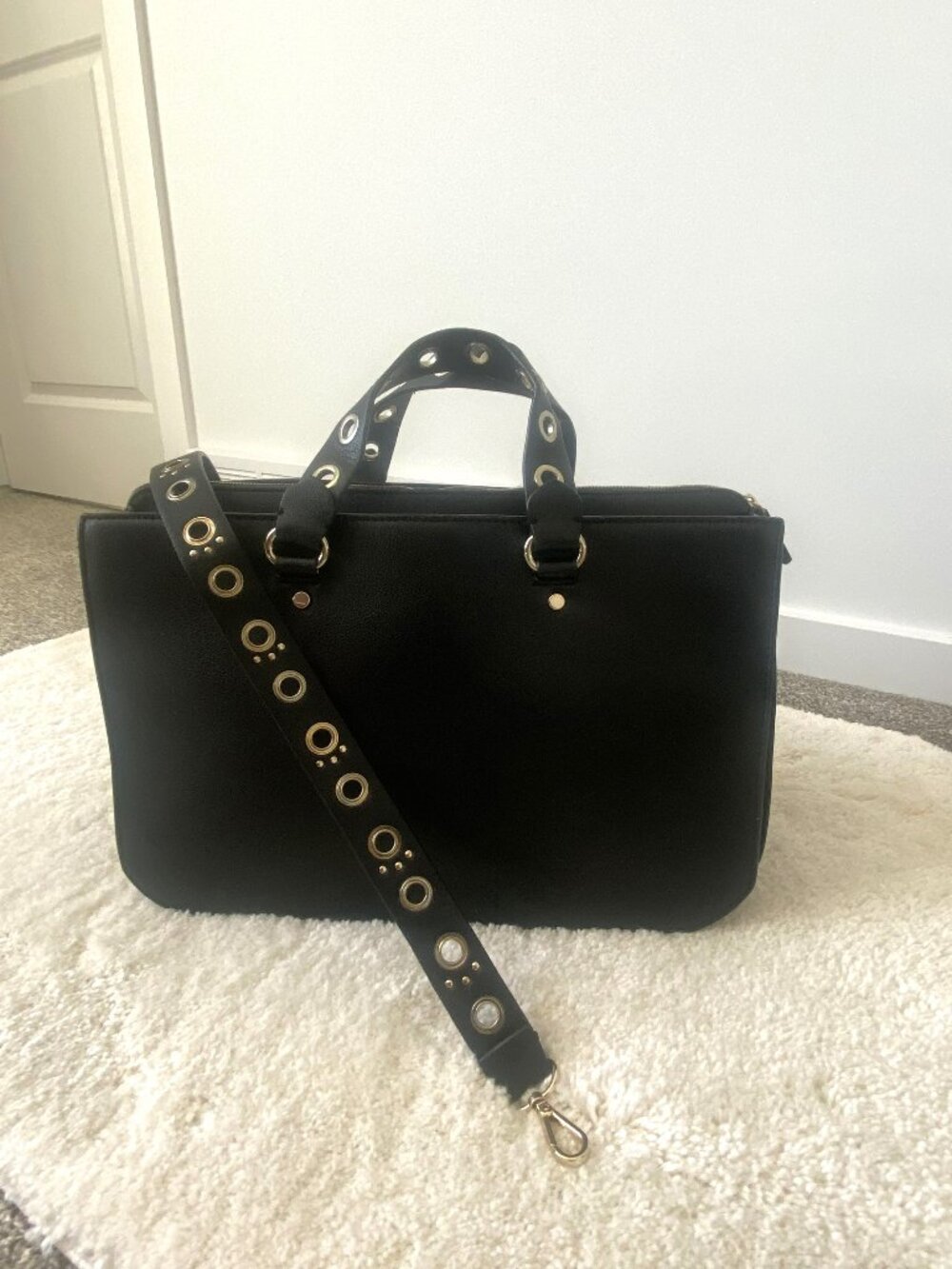 Zara Womens Structured Satchel w/ Top Handle Bag Black Y2K Neutral Quiet Luxury